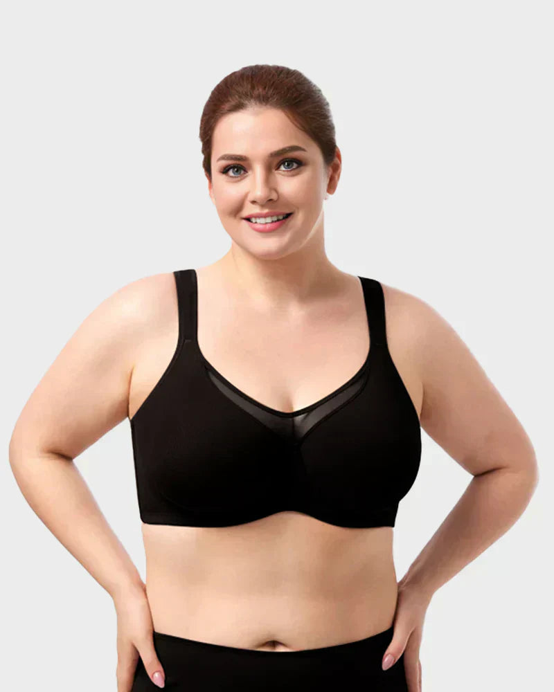 🏆 Last Day Special Price £9.99! 💐Women's Elegant Sheer Full Coverage Plus Size Bra