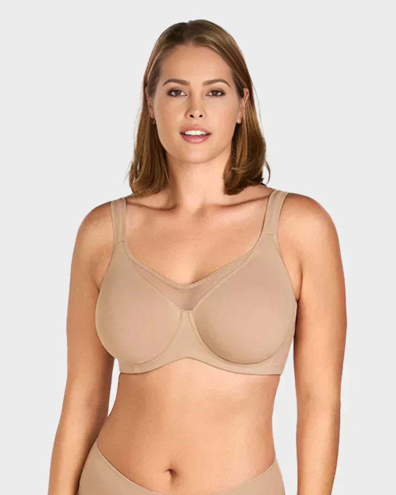 🏆 Last Day Special Price £9.99! 💐Women's Elegant Sheer Full Coverage Plus Size Bra