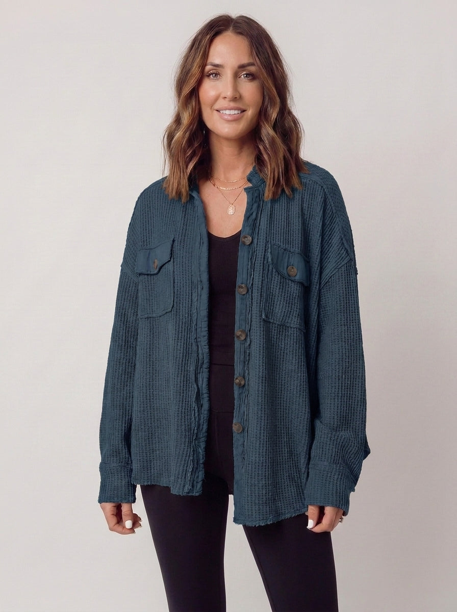 Waffle Knit Shacket
