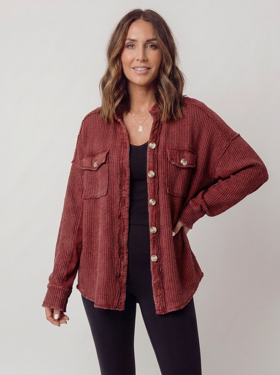 Waffle Knit Shacket