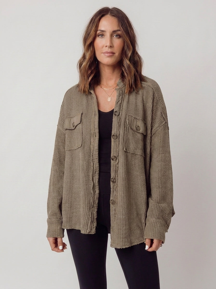 Waffle Knit Shacket