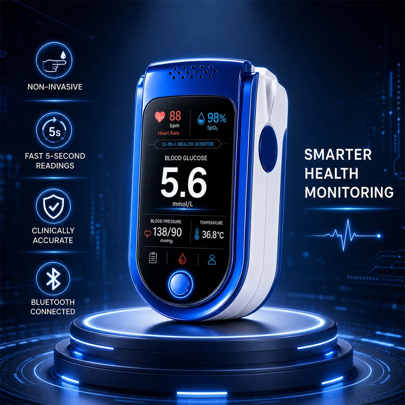 ⚕️ Non-Invasive Daily Health Tracker | 💧 Needle-Free Wellness Trend Monitoring Device