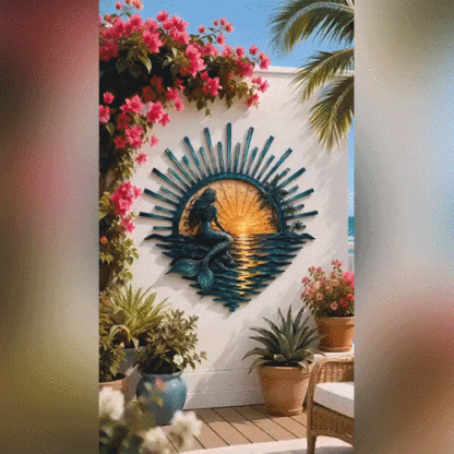 ⏳ Last Day 49% OFF – 🌊 Coastal Sunrise Metal Wall Art🐚