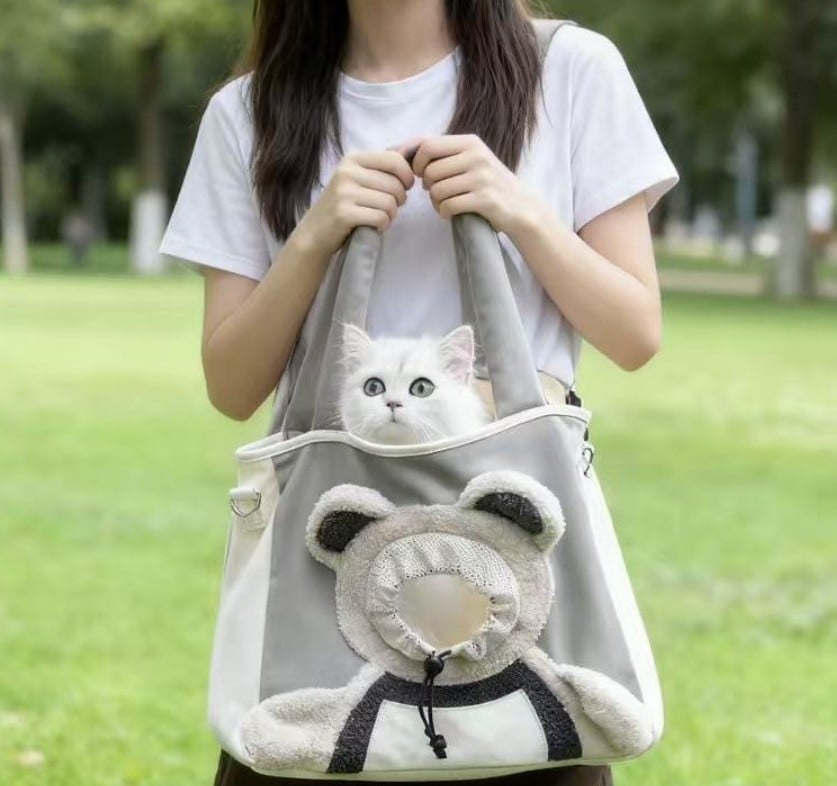 Pet Carrier Bag for Cats Crossbody Handheld Cat Bag Small Dog Head-Exposed Shoulder Bag