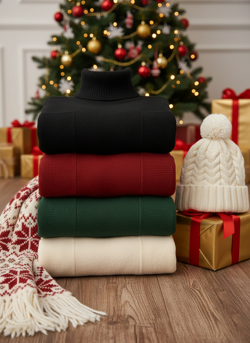 🎄 New Arrivals🔥Women's Fashionable Casual Solid-Color High-Neck Sweater