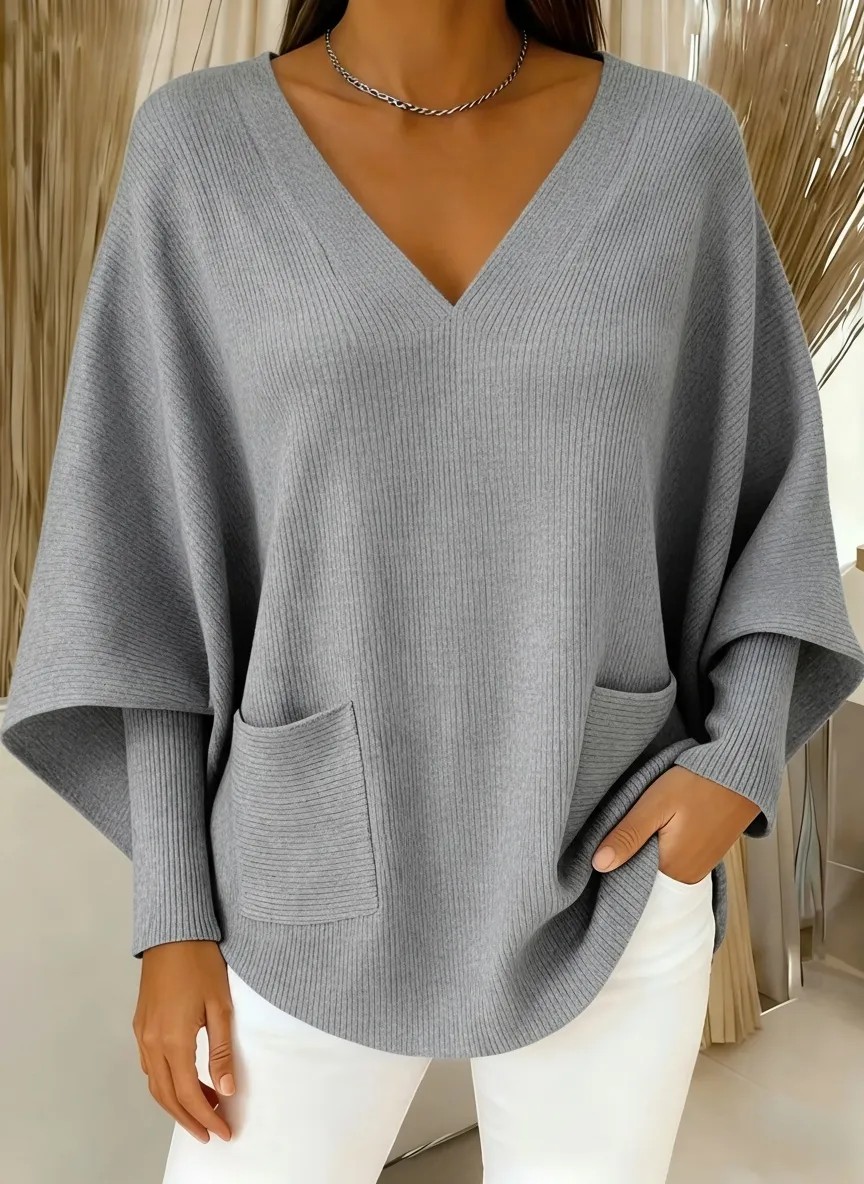 🔥Women's Casual Solid Color V-Neck Sweater