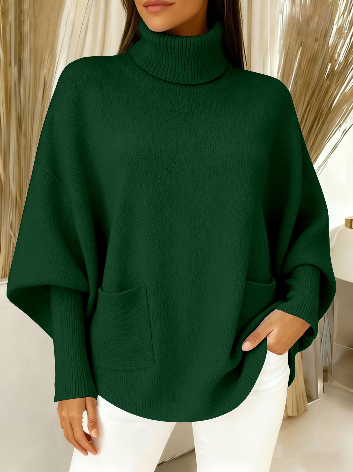 🎄 New Arrivals🔥Women's Fashionable Casual Solid-Color High-Neck Sweater