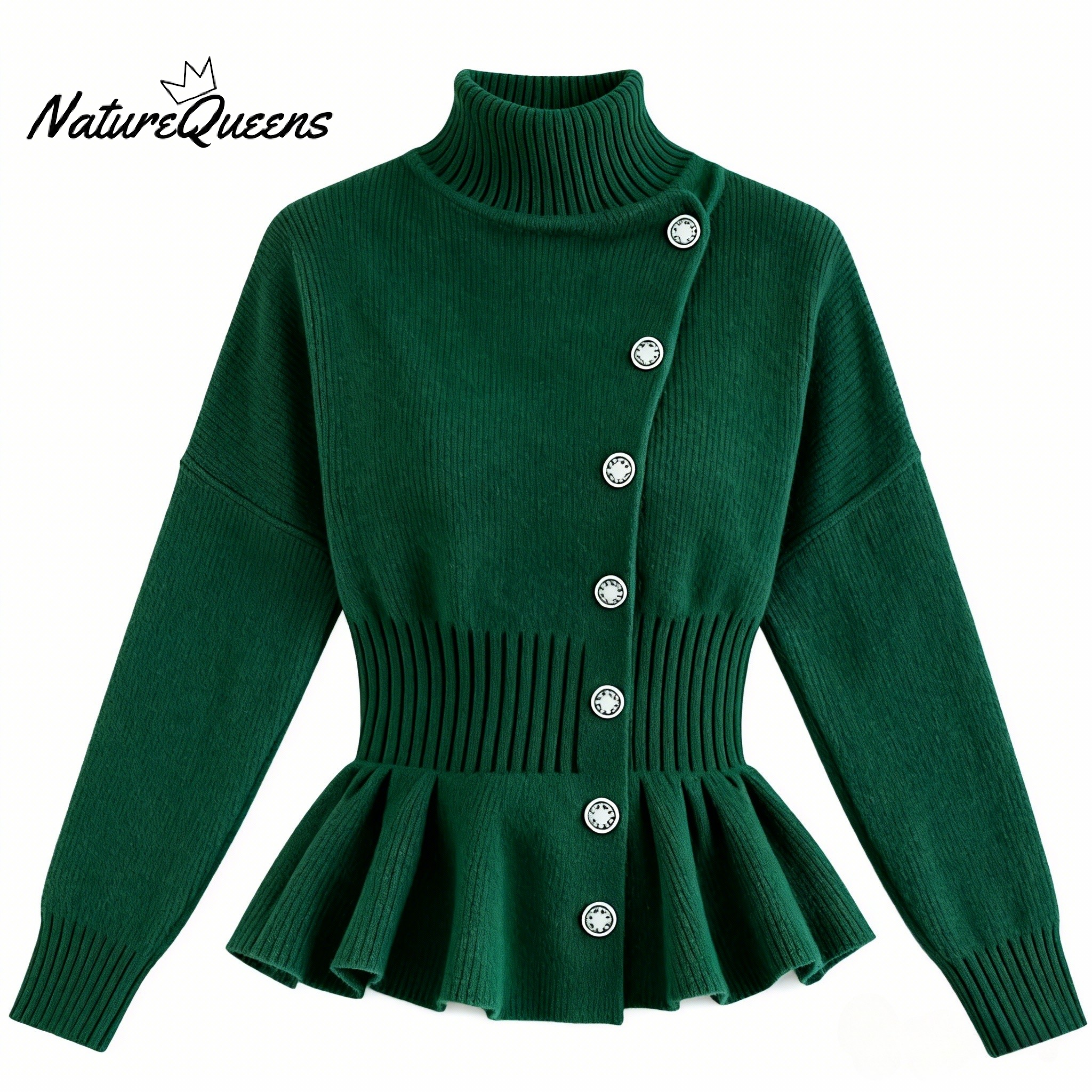 Slim Turtleneck Solid Color Pullover Knitted Top