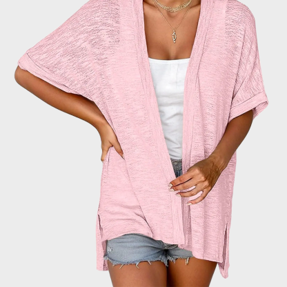 Short-sleeved casual solid coat
