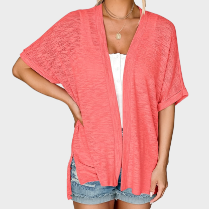 Short-sleeved casual solid coat