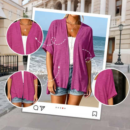 Short-sleeved casual solid coat