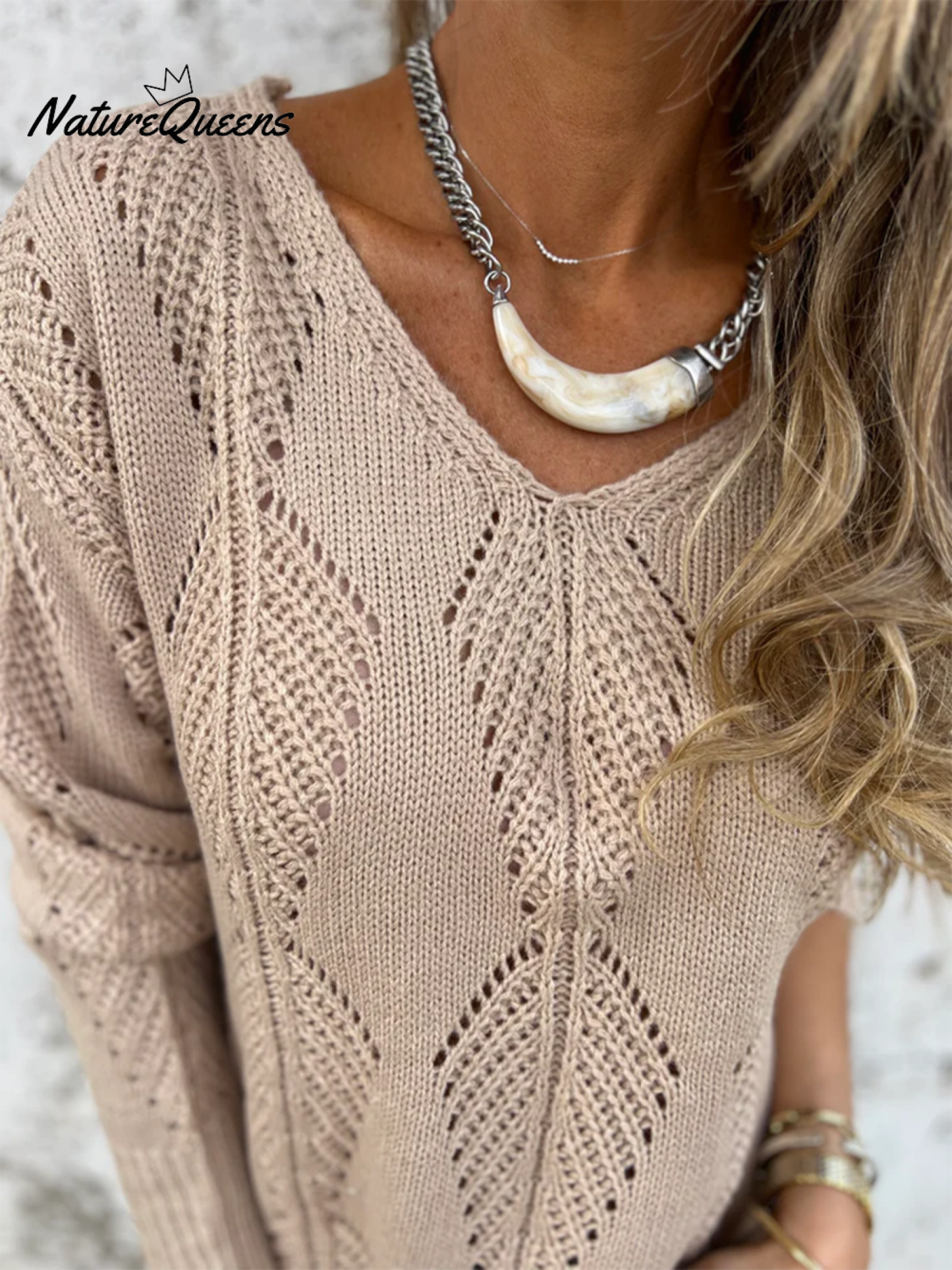 Leaf Knit Reversible Button Sweater