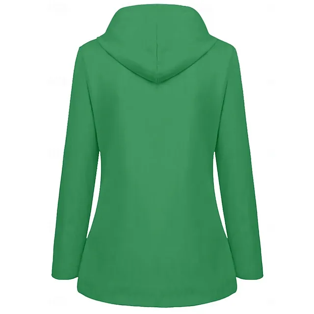 Women's Hoodie Jacket Waterproof Comfortable Pocket Buttons Casual Plain Vacation Street Casual Daily Wear Single Breasted Regular Hooded Regular Fit Long Sleeve Outerwear Yellow Red Navy Blue Spring