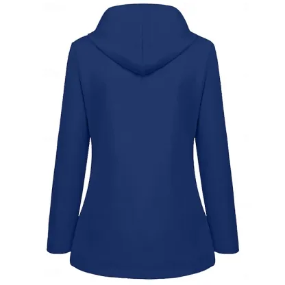 Women's Hoodie Jacket Waterproof Comfortable Pocket Buttons Casual Plain Vacation Street Casual Daily Wear Single Breasted Regular Hooded Regular Fit Long Sleeve Outerwear Yellow Red Navy Blue Spring
