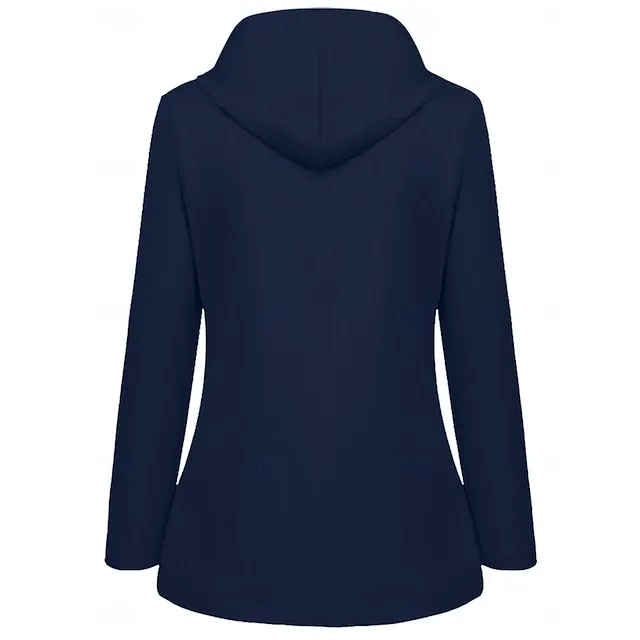 Women's Hoodie Jacket Waterproof Comfortable Pocket Buttons Casual Plain Vacation Street Casual Daily Wear Single Breasted Regular Hooded Regular Fit Long Sleeve Outerwear Yellow Red Navy Blue Spring