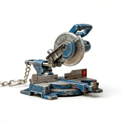 🛠️ 2-in-1 Mini Mitre Saw Keychain: Portable Cutting Tool + Collector's Item for Tool Enthusiasts