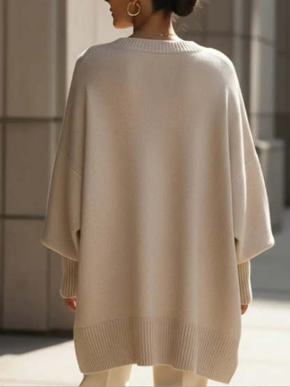 Women's Cozy Loose Asymmetrical Hem Sweater