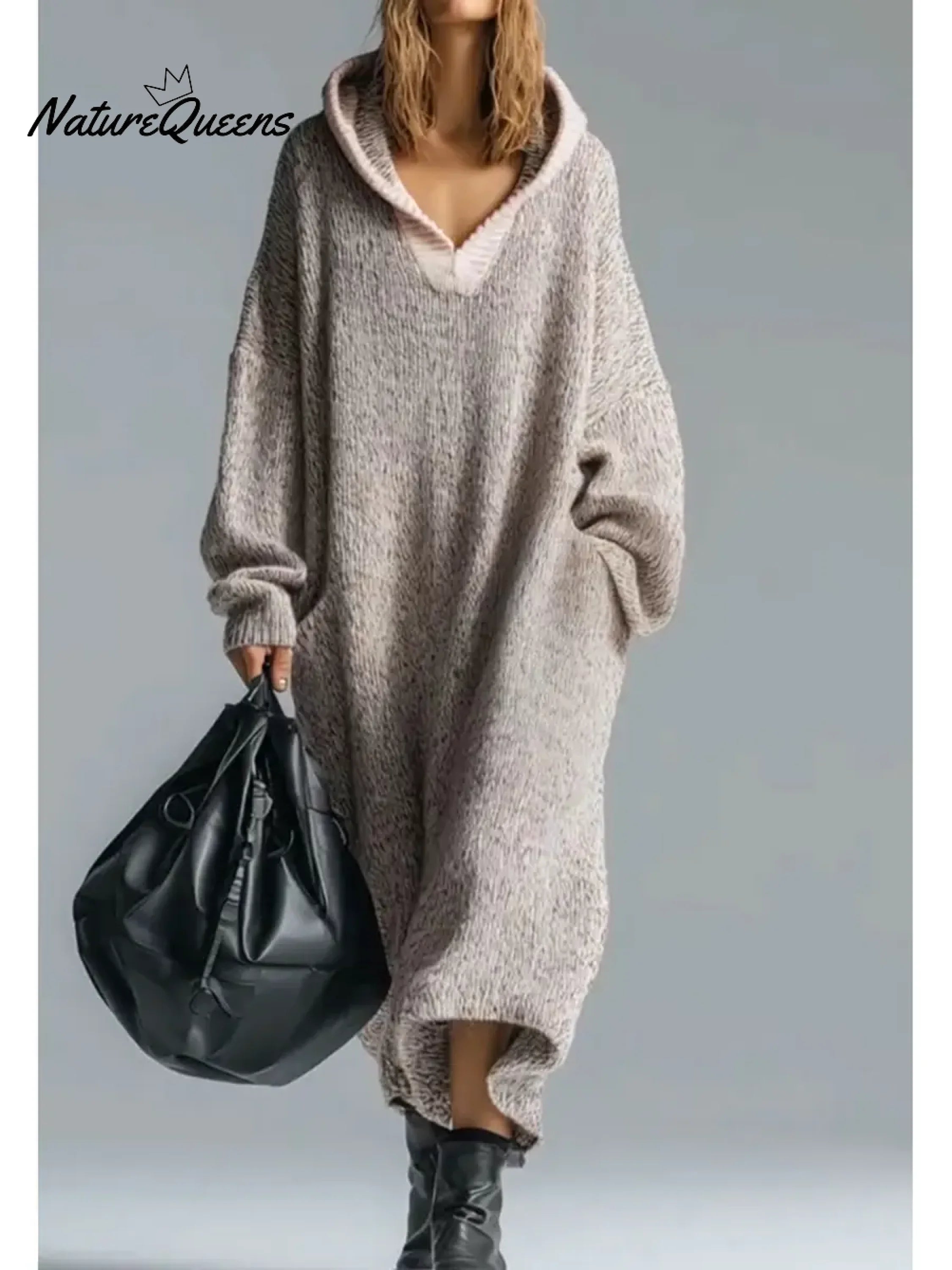 Women's Cozy Hooded Sweater Dress