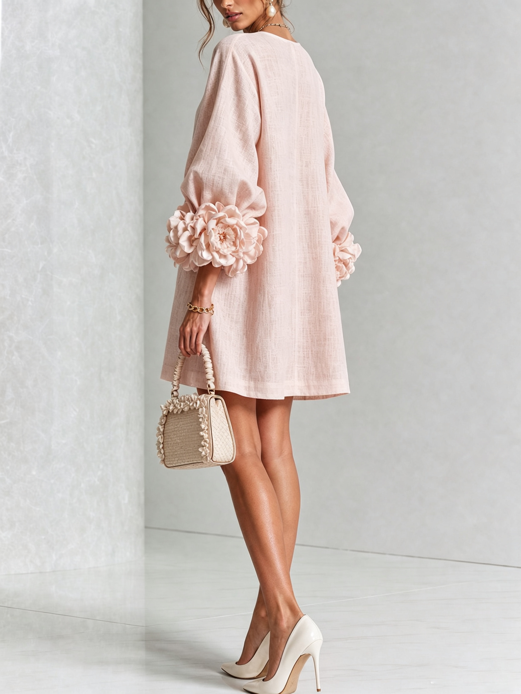 Printed button-front mini dress