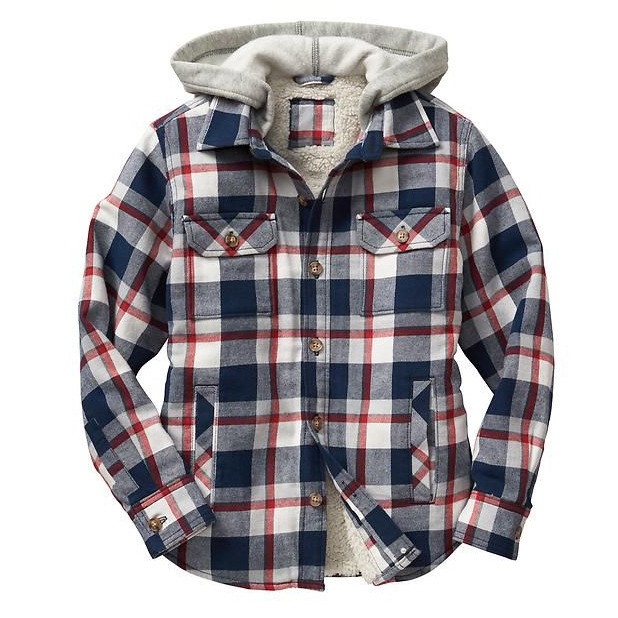 Outdoor Thick Plaid Casual Hoodie