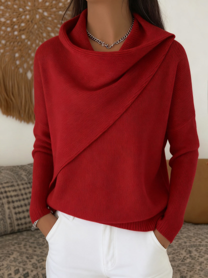 CLEARANCE SALE🔥Women's Soft Solid Color Ruffled Collar Sweater Top