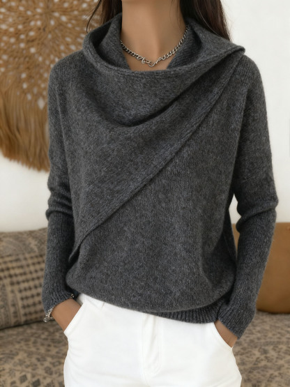 CLEARANCE SALE🔥Women's Soft Solid Color Ruffled Collar Sweater Top