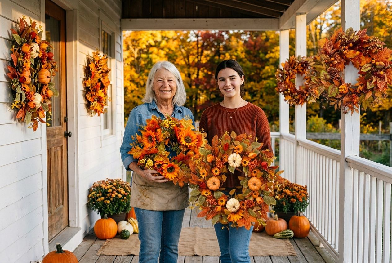 All four Calloway Harvest wreath designs