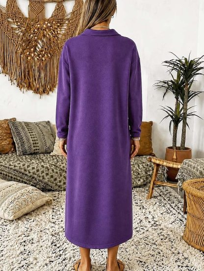 Women's Midi Dress Shift Dress T Shirt Dress Tee Dress Casual Home Outdoor Going out Loose Fit Solid Color Long Sleeve
