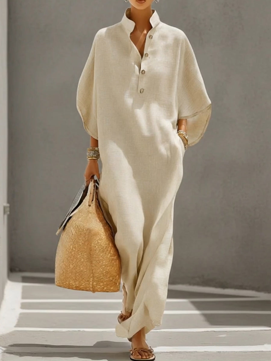 Loose And Cozy Linen And Cotton Dress