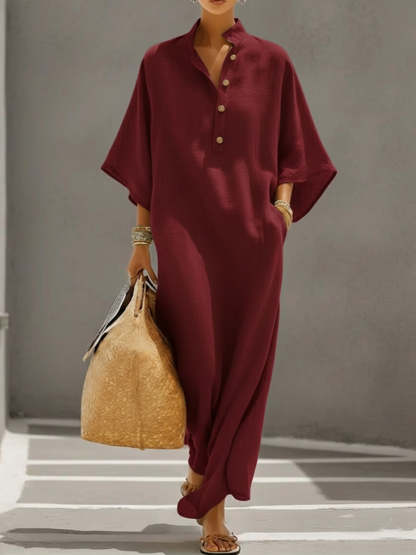 Loose And Cozy Linen And Cotton Dress