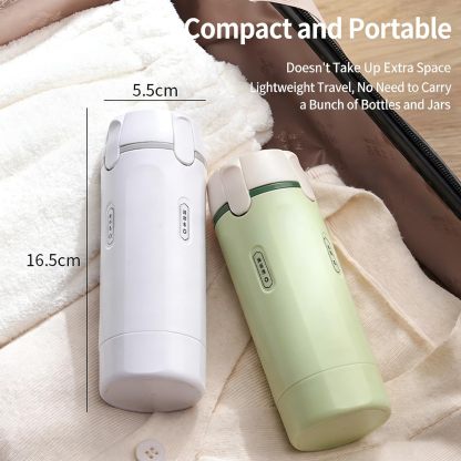 4 in 1 Travel Dispenser Bottle, 4 Pack 30ML Refillable Travel Formula Dispenser Bottles Pump, for Toiletries, with Scale Label Shampoo Lotion Conditioner Cream Storage