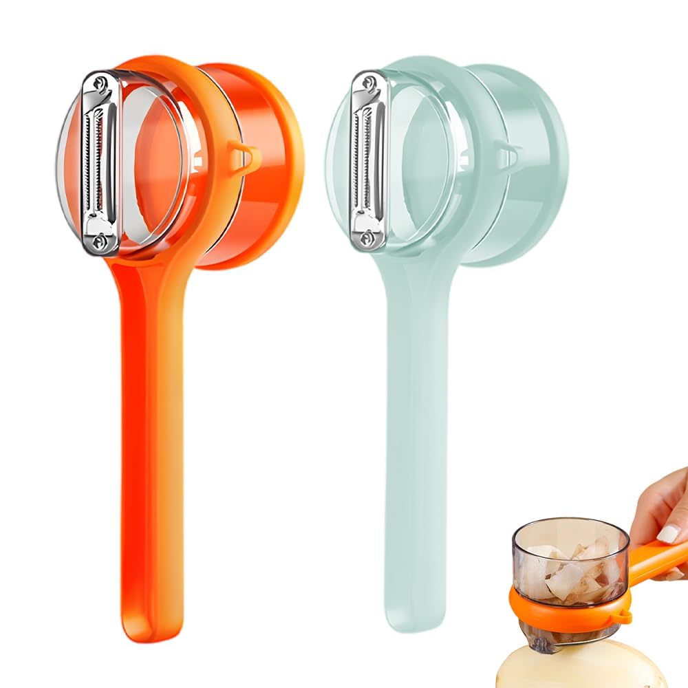 2026 Upgrade Double-Sided Stainless Steel Fruit & Vegetable Peeler with Storage Box & Catcher Bucket - Multi-Function Kitchen Peeler, Ergonomic & Efficient