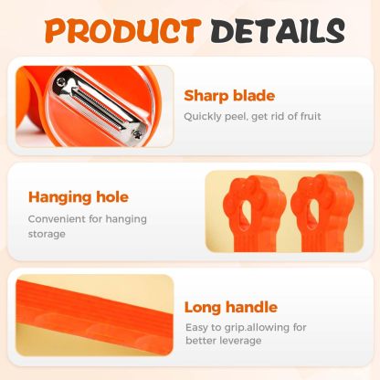 2026 Upgrade Double-Sided Stainless Steel Fruit & Vegetable Peeler with Storage Box & Catcher Bucket - Multi-Function Kitchen Peeler, Ergonomic & Efficient