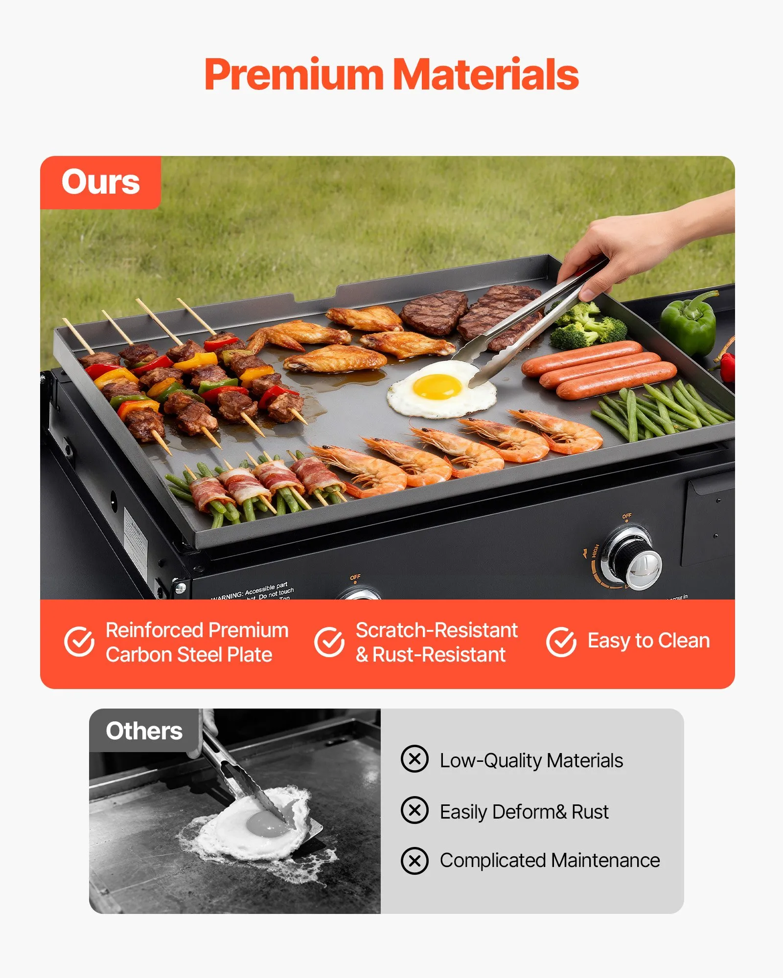 ⚡️Factory wholesale promotion 80% OFF⚡️ Gas Griddle, 3-Burner Flat Top Grill, Propane Griddle with Wheels