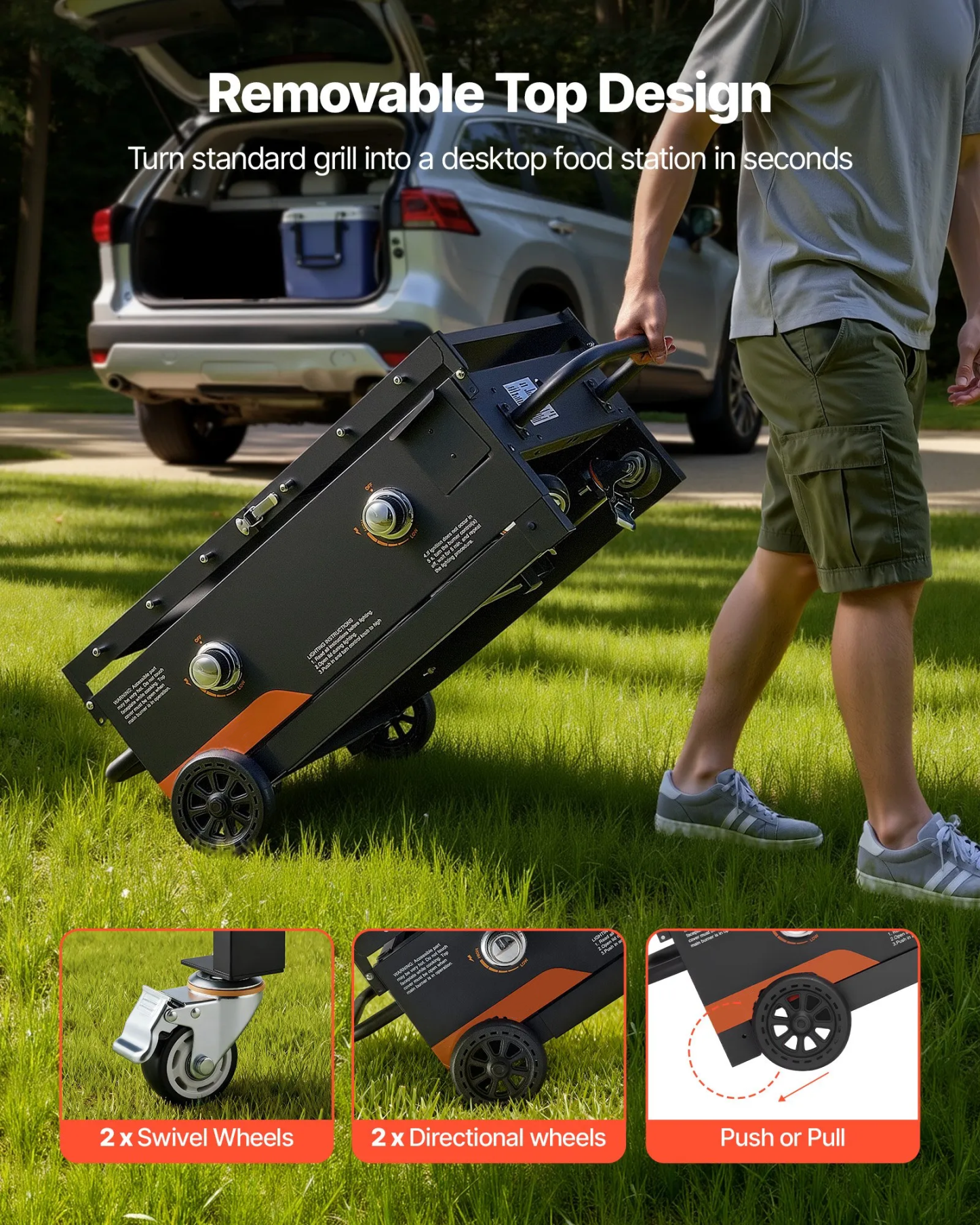 ⚡️Factory wholesale promotion 80% OFF⚡️ Gas Griddle, 3-Burner Flat Top Grill, Propane Griddle with Wheels