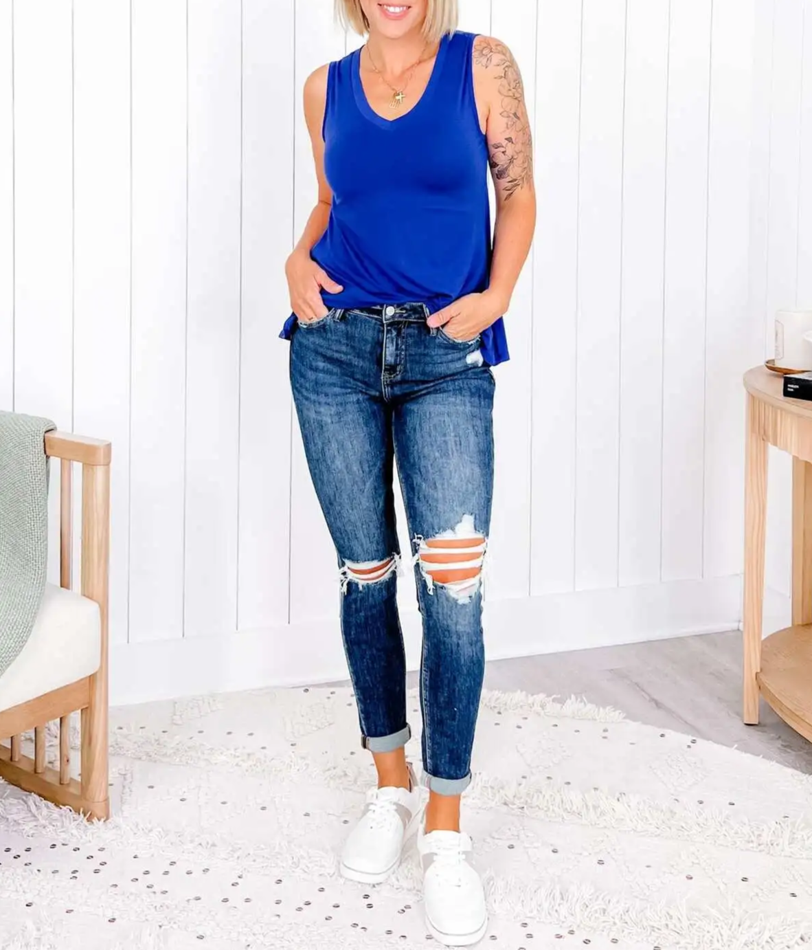 🔥Spring Fresh Sale 🎁-V-neck tank top(Multiple Colors)