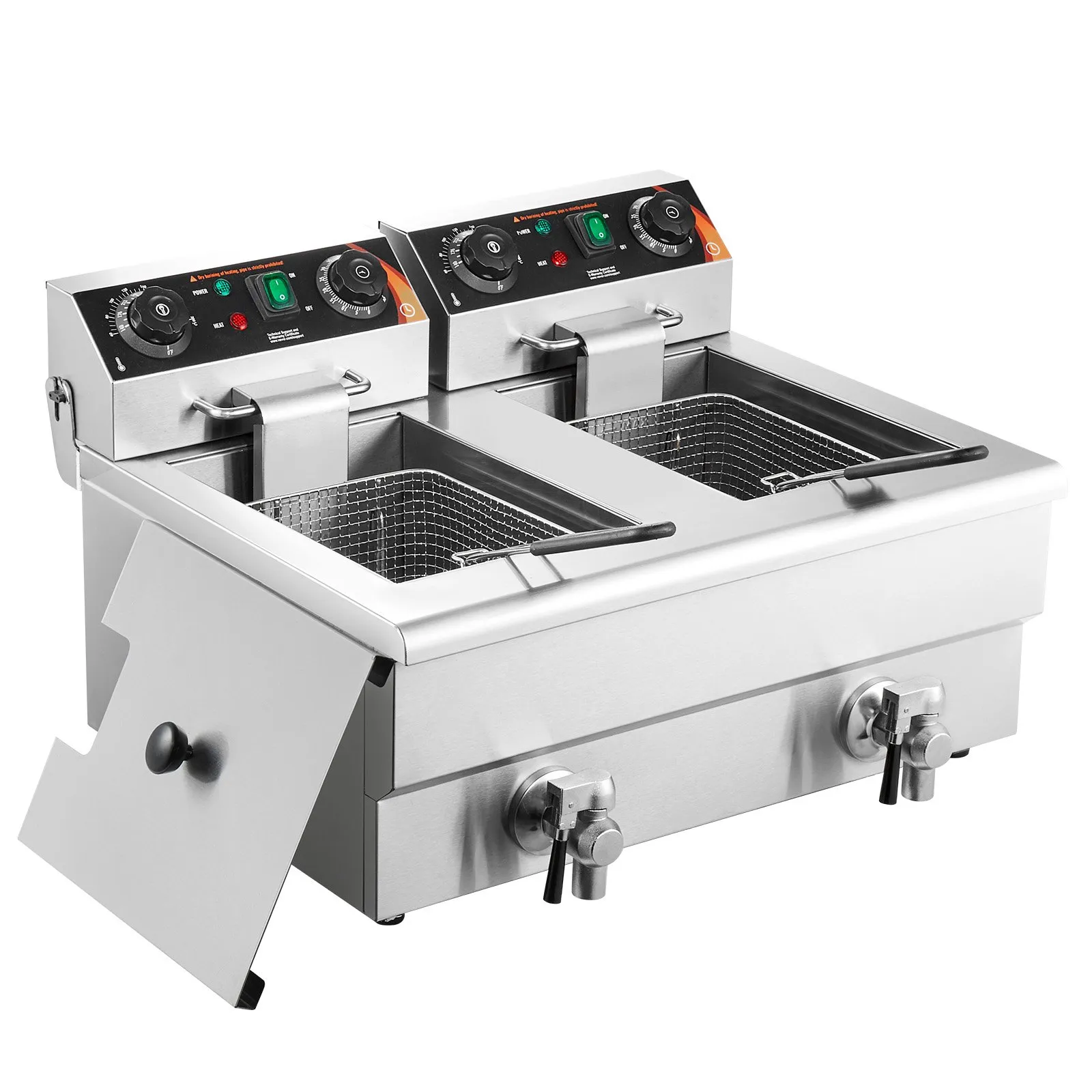⚡️Factory wholesale promotion 80% OFF⚡️ Commercial Deep Fryer, Dual Tank 3000W Electric Countertop Fryer with Basket, 2 x 11.6Qt/11L Double Stainless Steel Oil Fryer with Oil Filtration, Time & Temp Control, for Kitchen Restaurant Use