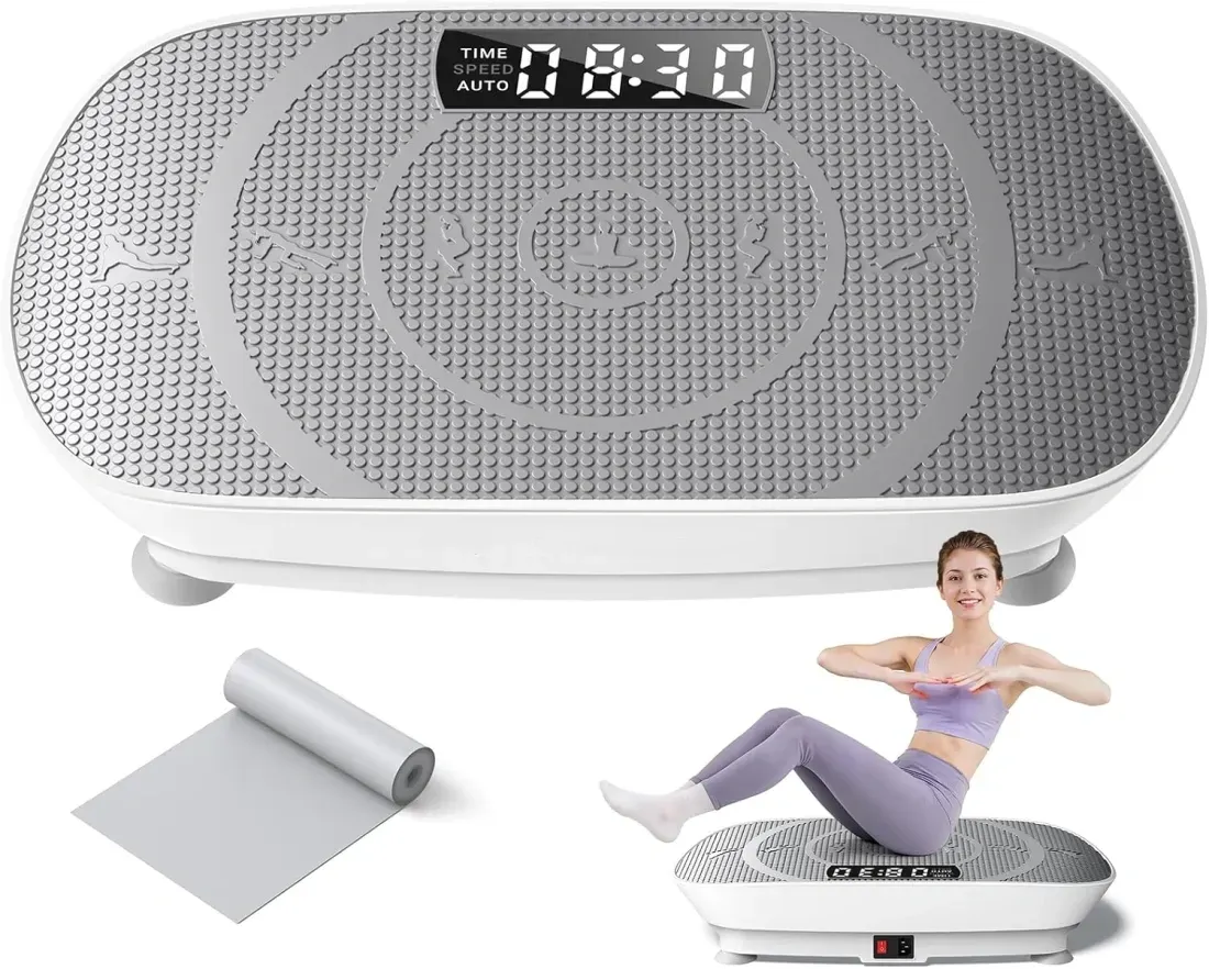 Vibration Plate Exercise Machine, Whole Body Workout Equipment for Women, Bluetooth and Silicone Pedal, Vibration Plate with Auto Mode, Vibrate Fitness Platform for Home