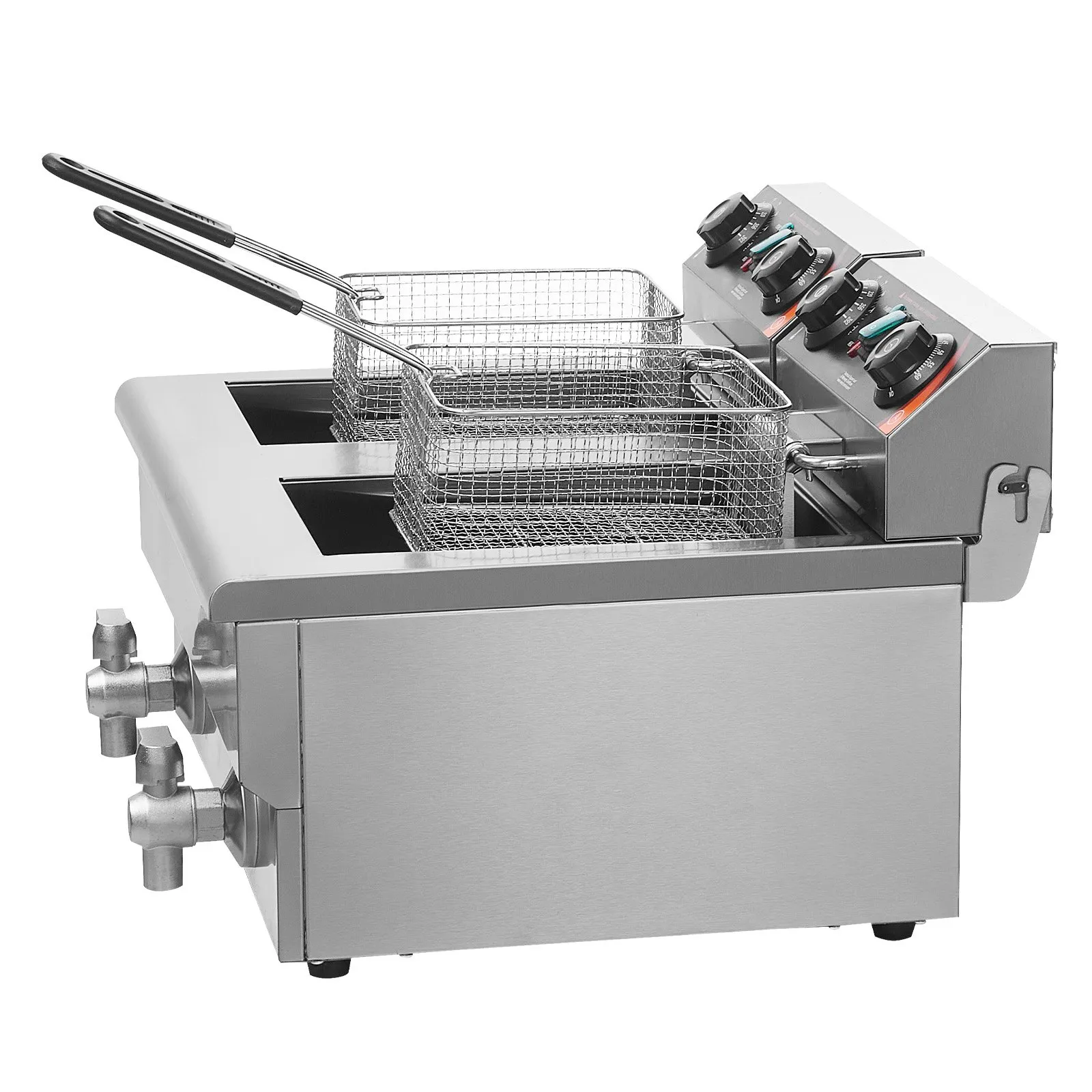 ⚡️Factory wholesale promotion 80% OFF⚡️ Commercial Deep Fryer, Dual Tank 3000W Electric Countertop Fryer with Basket, 2 x 11.6Qt/11L Double Stainless Steel Oil Fryer with Oil Filtration, Time & Temp Control, for Kitchen Restaurant Use