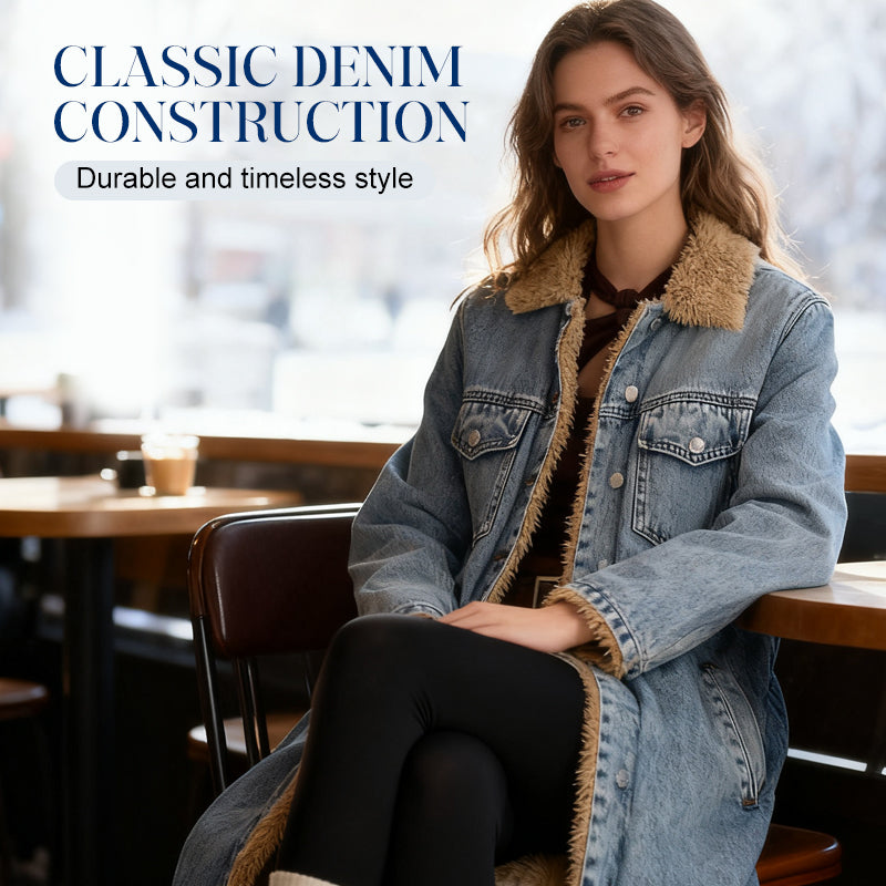 DD 🔥Christmas Special Offer:80% OFF — Lady's warm and durable long denim coat