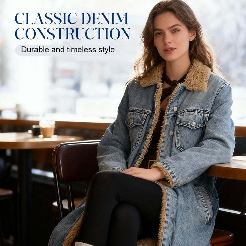 DD 🔥Christmas Special Offer:80% OFF — Lady's warm and durable long denim coat