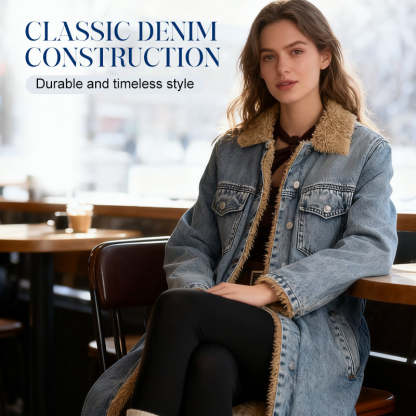 DD 🔥Christmas Special Offer:80% OFF — Lady's warm and durable long denim coat