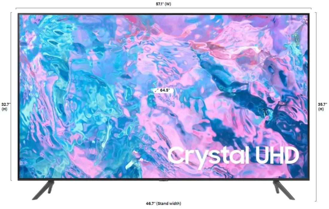 65”/75” Class CU7000 Crystal UHD 4K UHD Smart Tizen TV