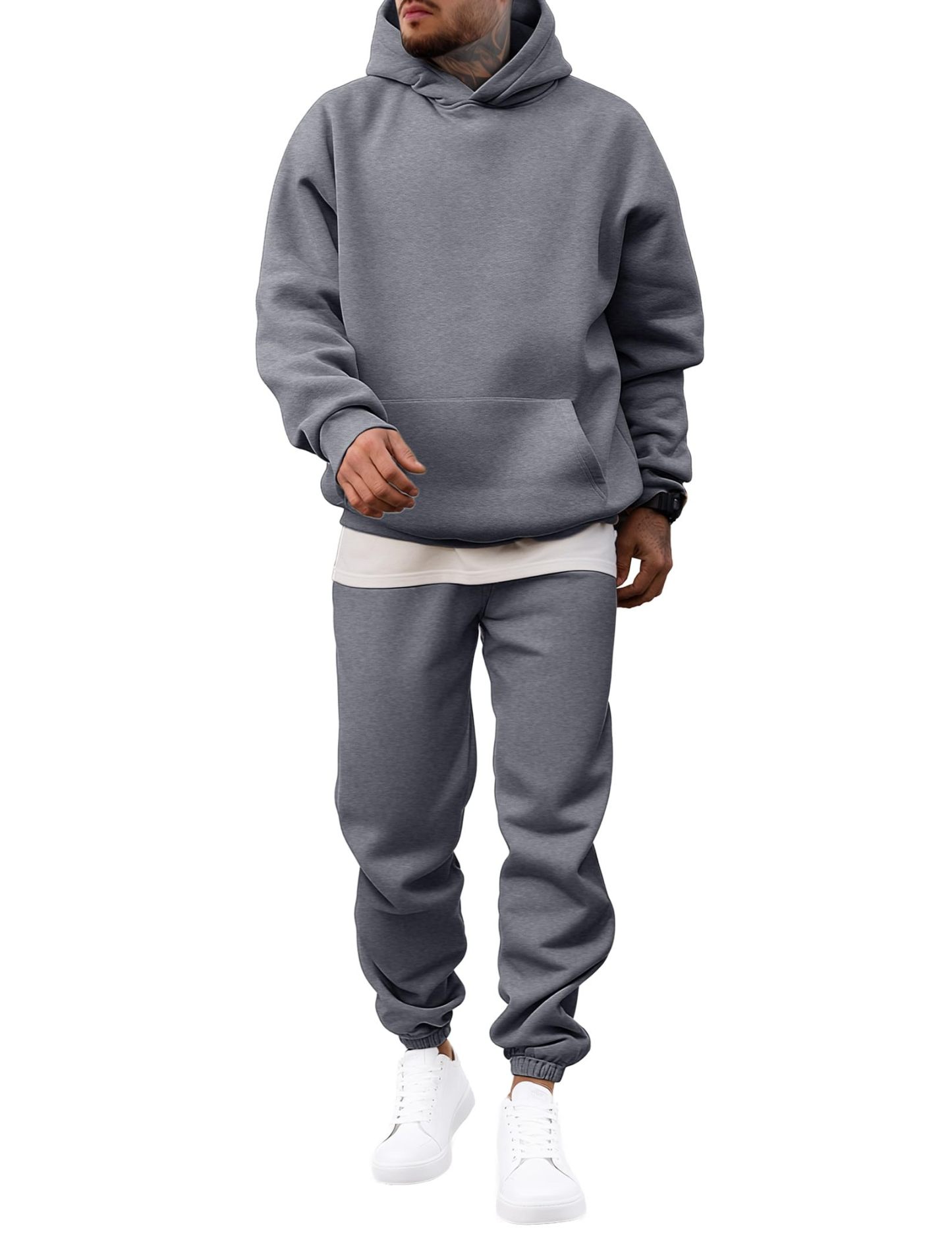 Men's 2 Piece Outfits Hoodie Sweatshirt Tracksuit & Joggers Sweatpants Sweatsuit Set