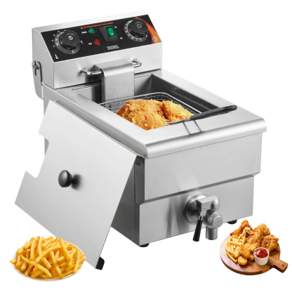 ⚡️Factory wholesale promotion 80% OFF⚡️ Commercial Deep Fryer, Dual Tank 3000W Electric Countertop Fryer with Basket, 2 x 11.6Qt/11L Double Stainless Steel Oil Fryer with Oil Filtration, Time & Temp Control, for Kitchen Restaurant Use