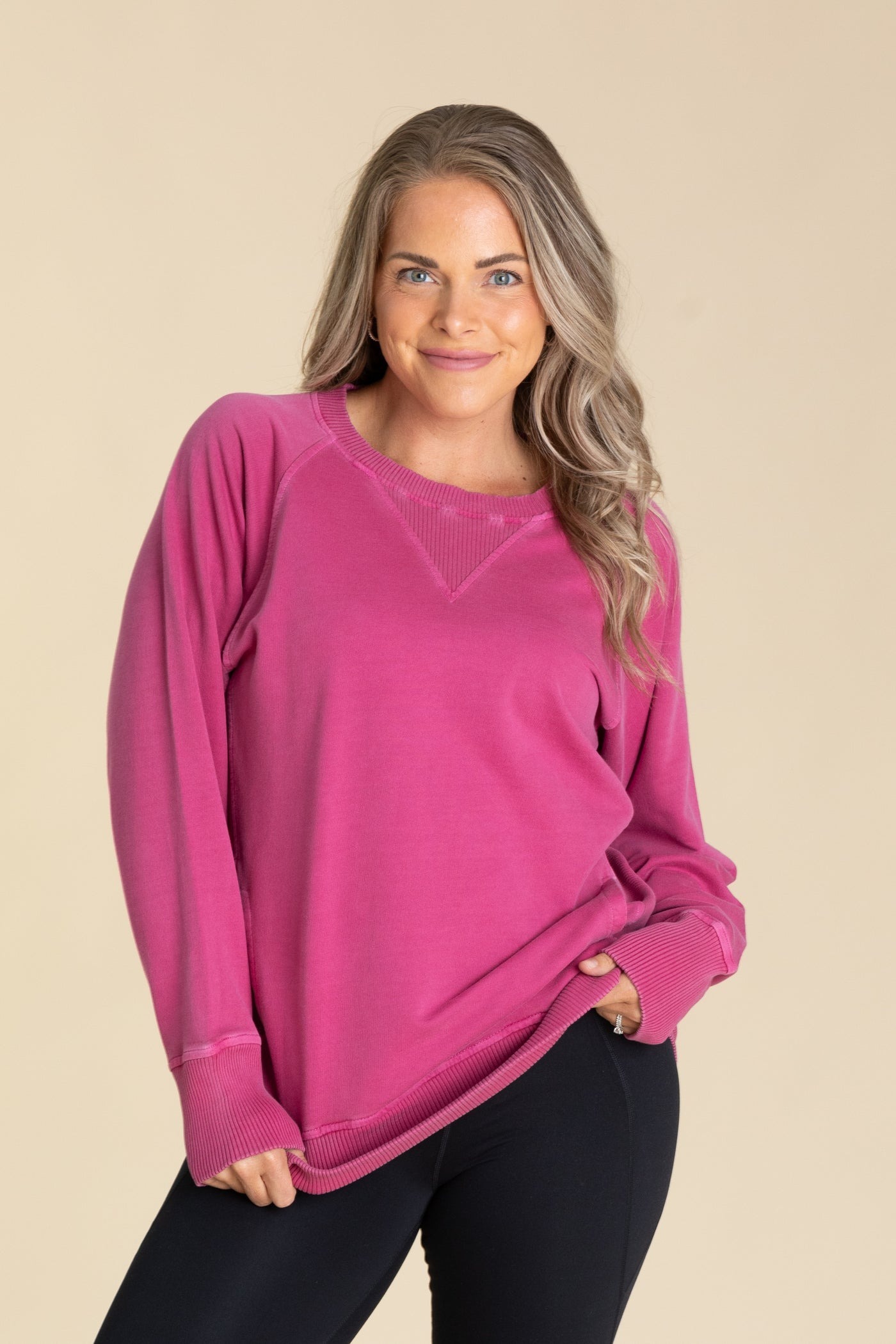 ⏰Woman's Pigment Dyed Sweatshirt With Pockets