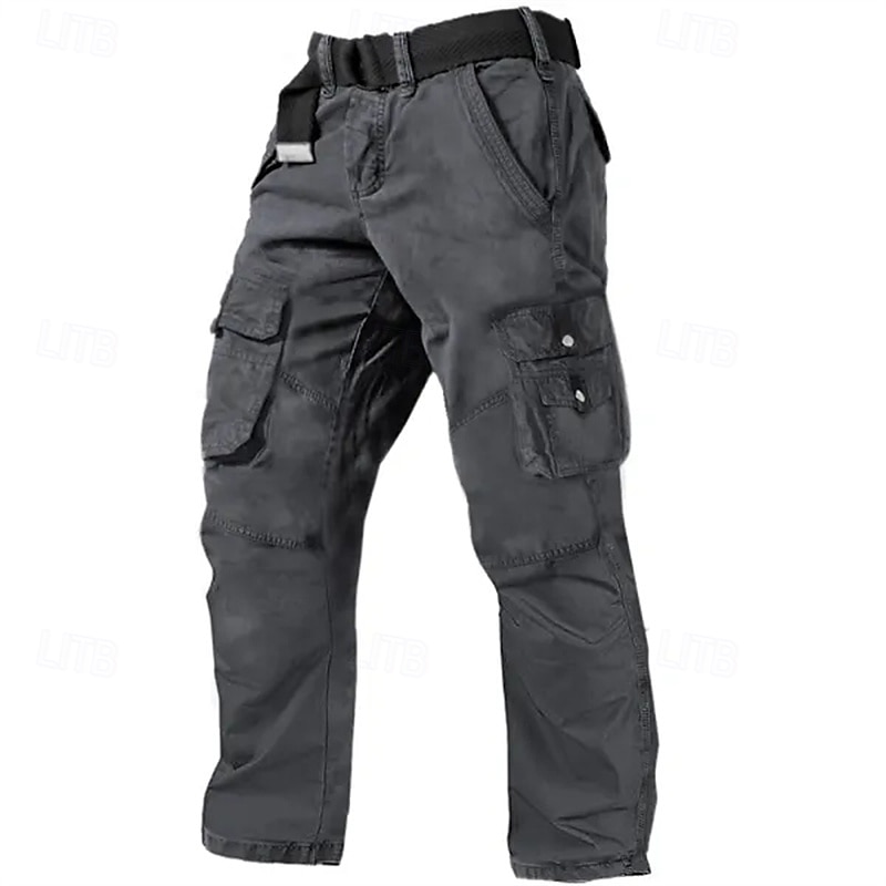 Men's Cargo Pants Cargo Trousers Hiking Pants Multi Pocket Straight Leg Plain Breathable Moisture Wicking Full Length Outdoor Daily Camping & Hiking Fashion Streetwear Black Blue 2025 - $36.99 –P7