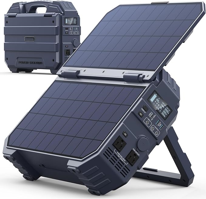 Spring Sale💥Last Day Buy 1 Get 1 Free💥Portable Power Station with Built-in Solar Panel