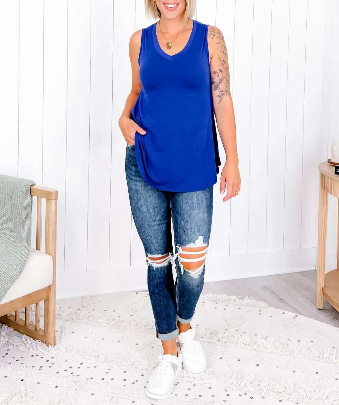 🔥Spring Fresh Sale 🎁-V-neck tank top(Multiple Colors)