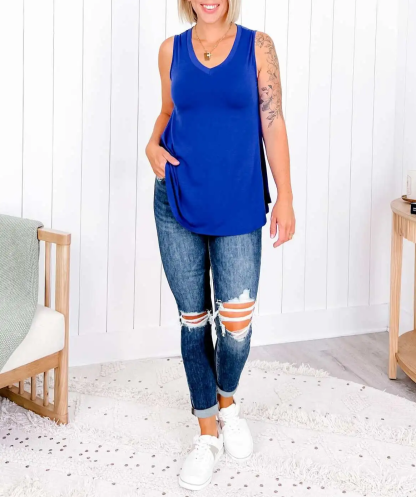 🔥Spring Fresh Sale 🎁-V-neck tank top(Multiple Colors)